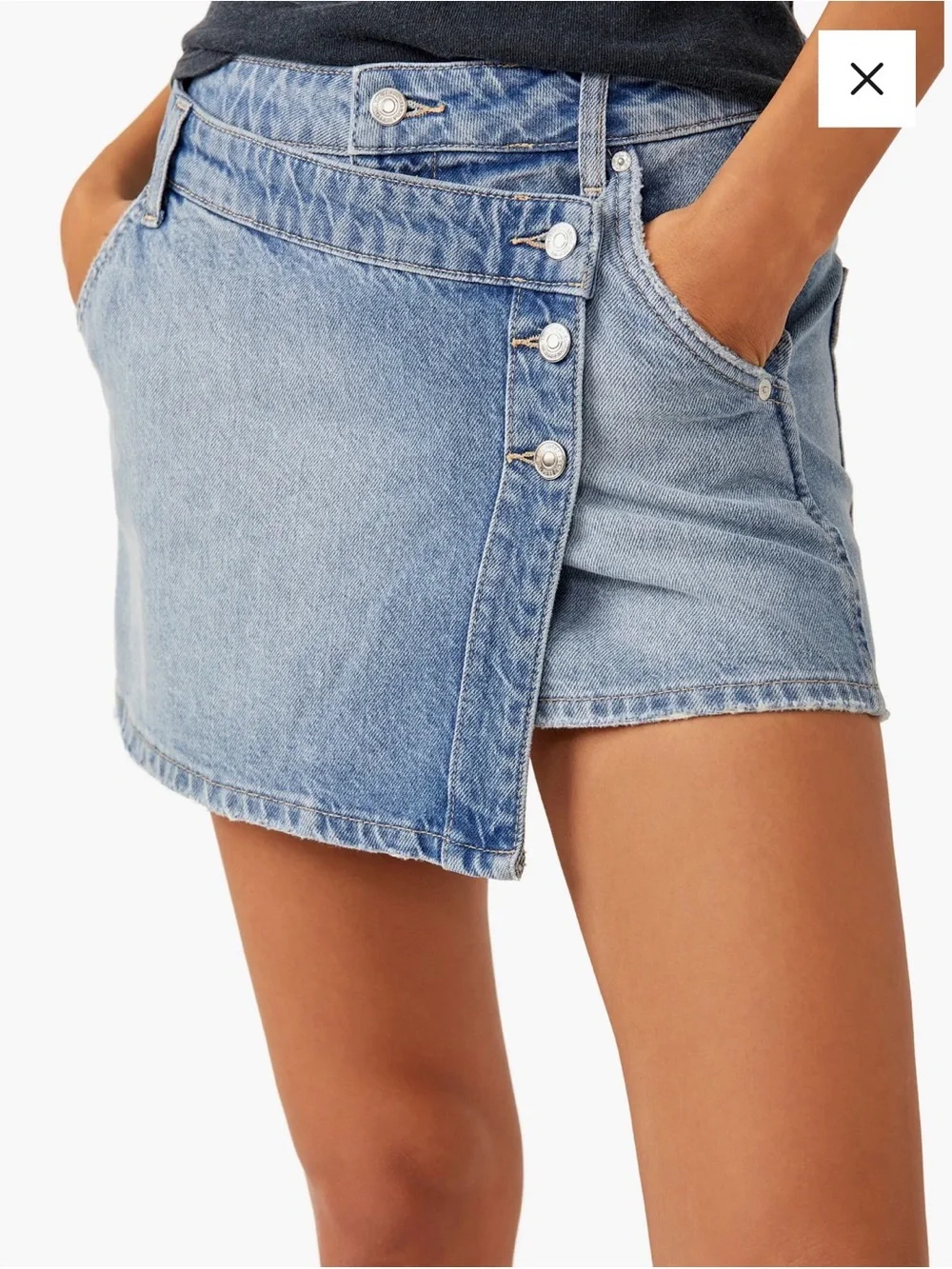 Wynne Denim Skirt Free People Light Indigo NWOT Size 30 $78